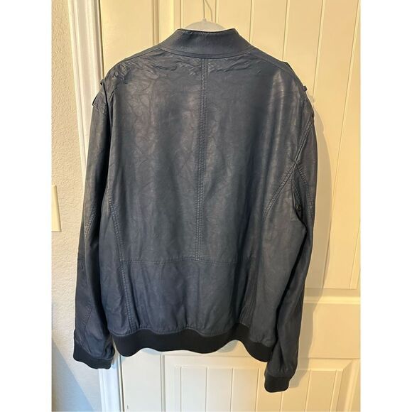 Perry Ellis Blue Buttoned Bomber Jacket - Size XL - Picture 7 of 13
